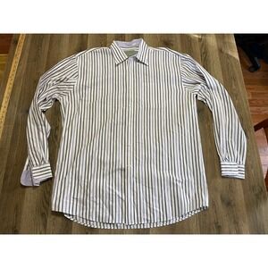 Cooper Jones Shirt, Men's Size XL Tall, White Purple, Striped, Button Down